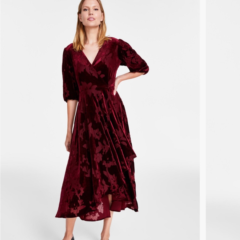 Calvin Klein velvet A-line dress NWT